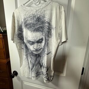 Rare Joker Sketch Graphic Tee Abstract Scribble Art Off-White Medium
